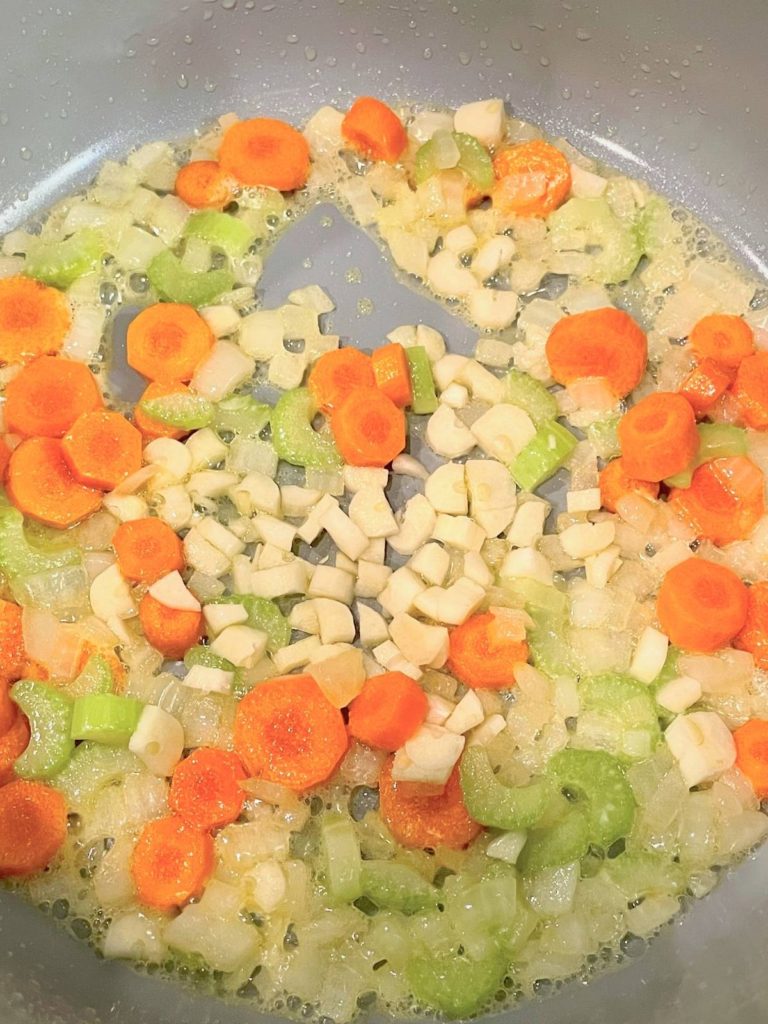 sauteed potato soup veggies