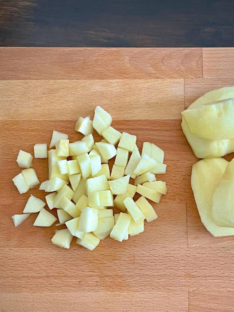 peeled and cubed apples