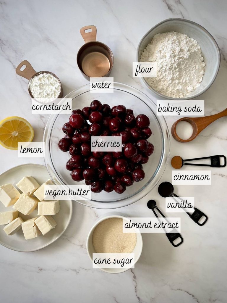 Image of cherry pie ingredients.