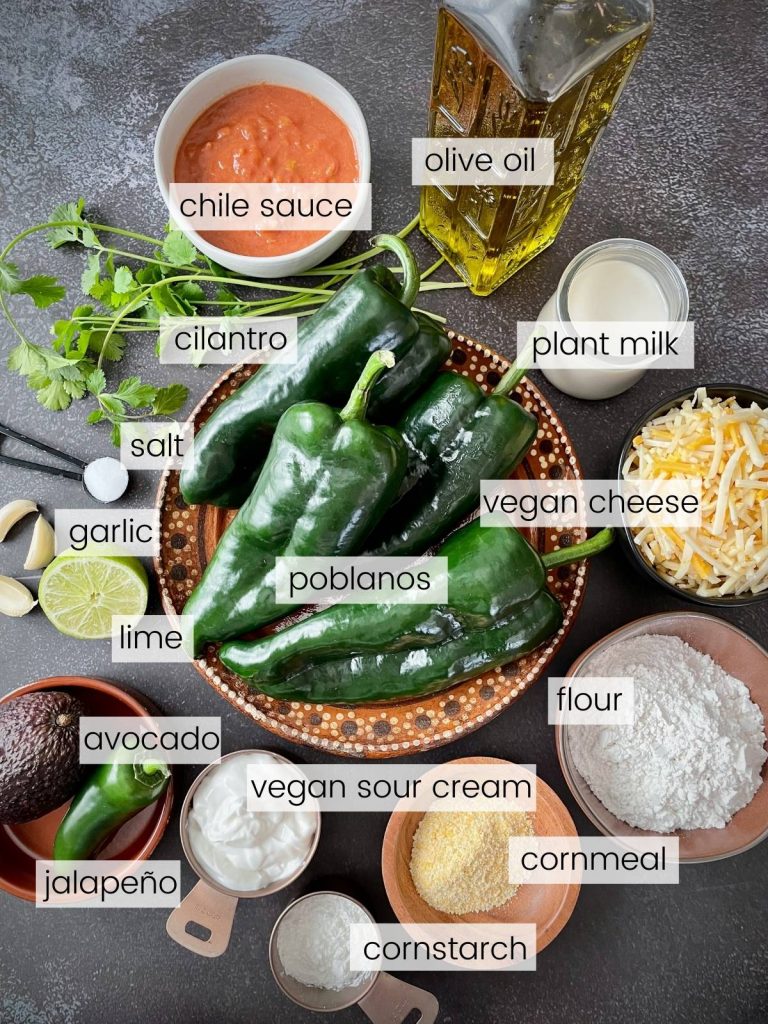 Image of chile relleno ingredients.