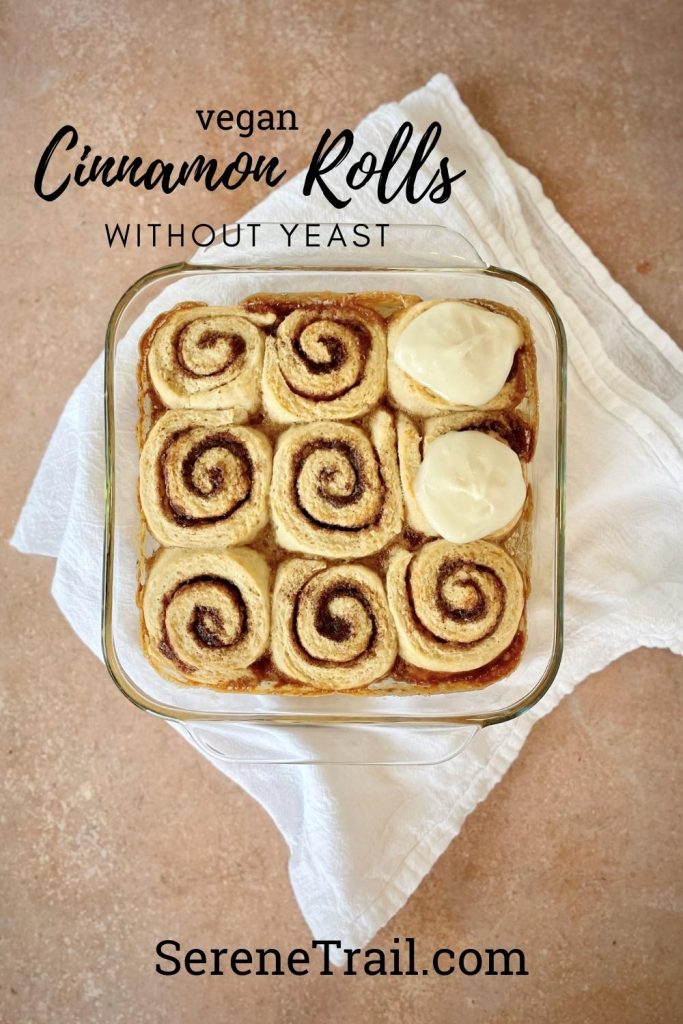 frosted cinnamon rolls image for pinterest.