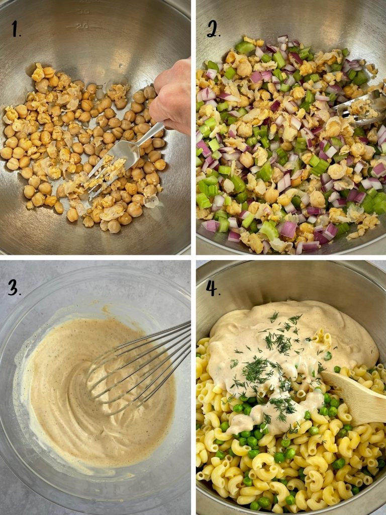 Process images for tuna pasta salad.