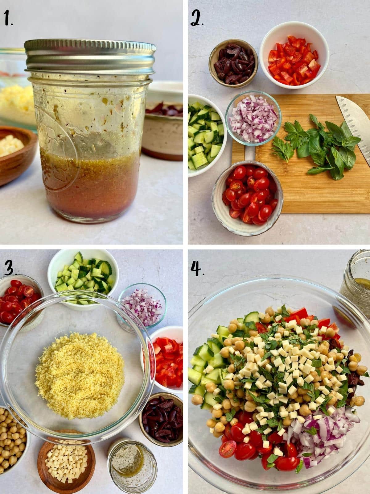 First set of process steps for couscous.