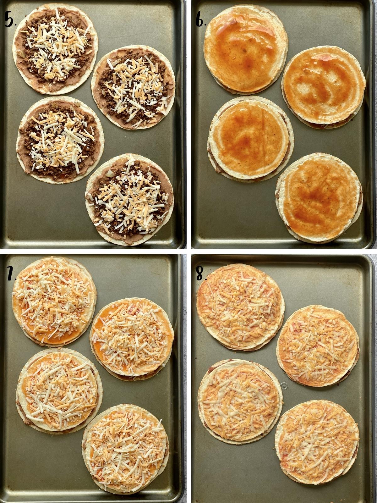 Second set of process steps for Mexican pizza.
