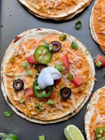 Vegan Mexican pizza with toppings.