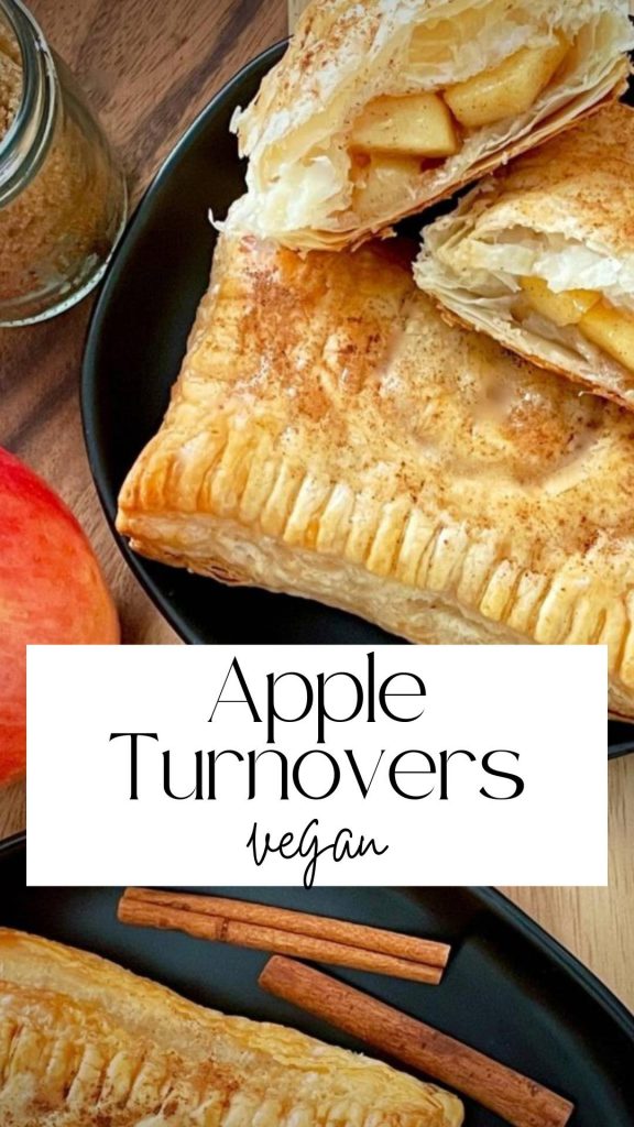 Pinterest pin of vegan apple turnovers.