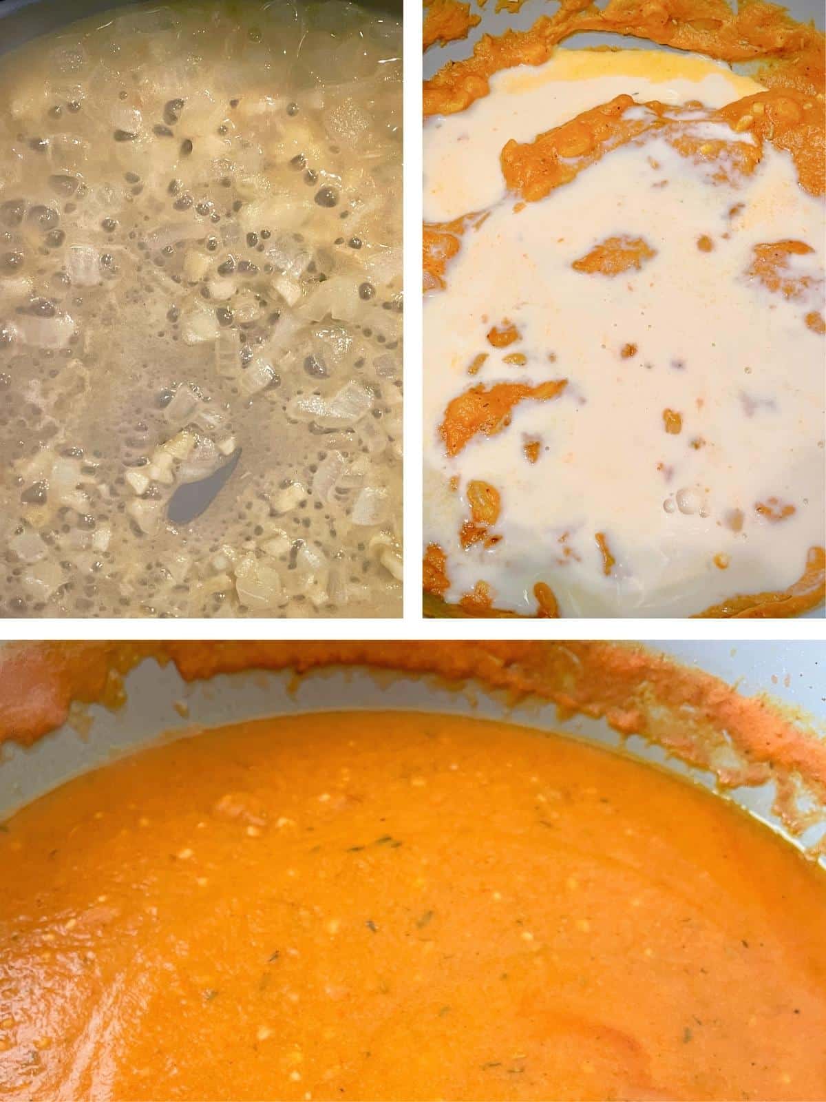 Process steps for pumpkin sauce.