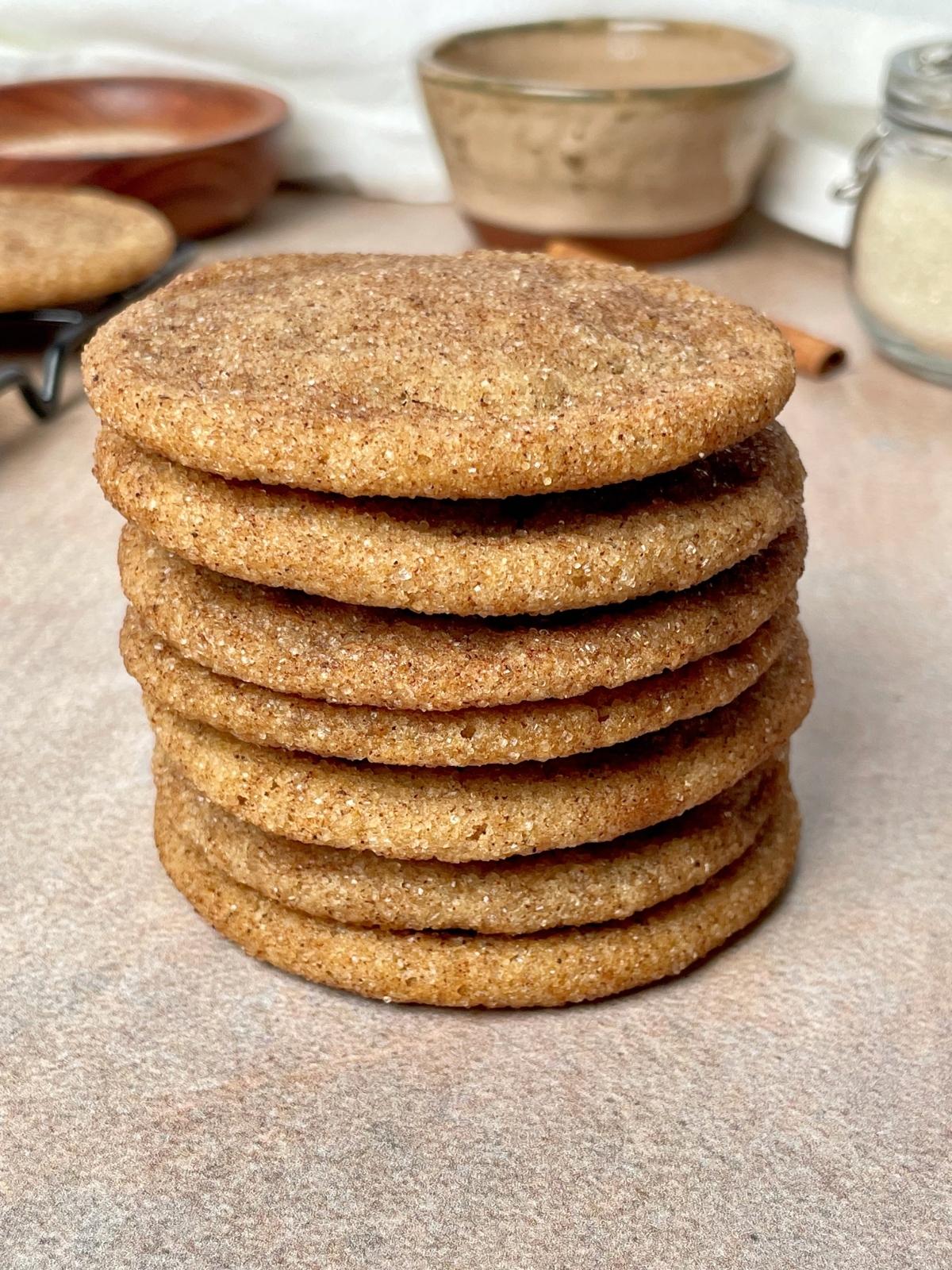 Stacked chai cookies.