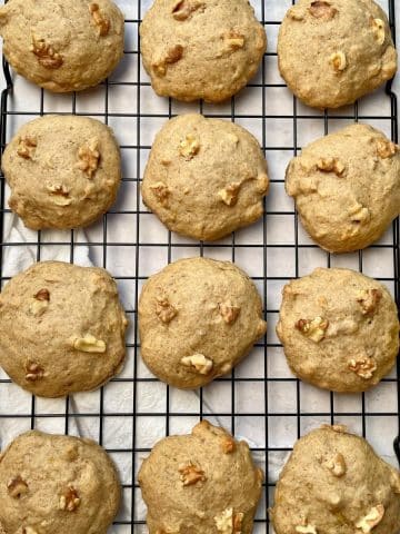 Up close view of banana bread cookies.