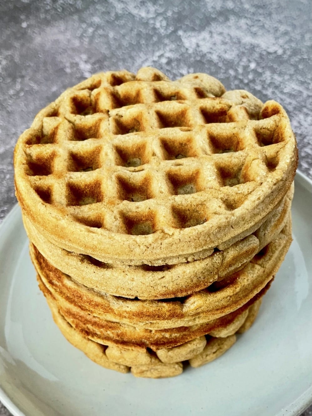 A stack of protein waffles.