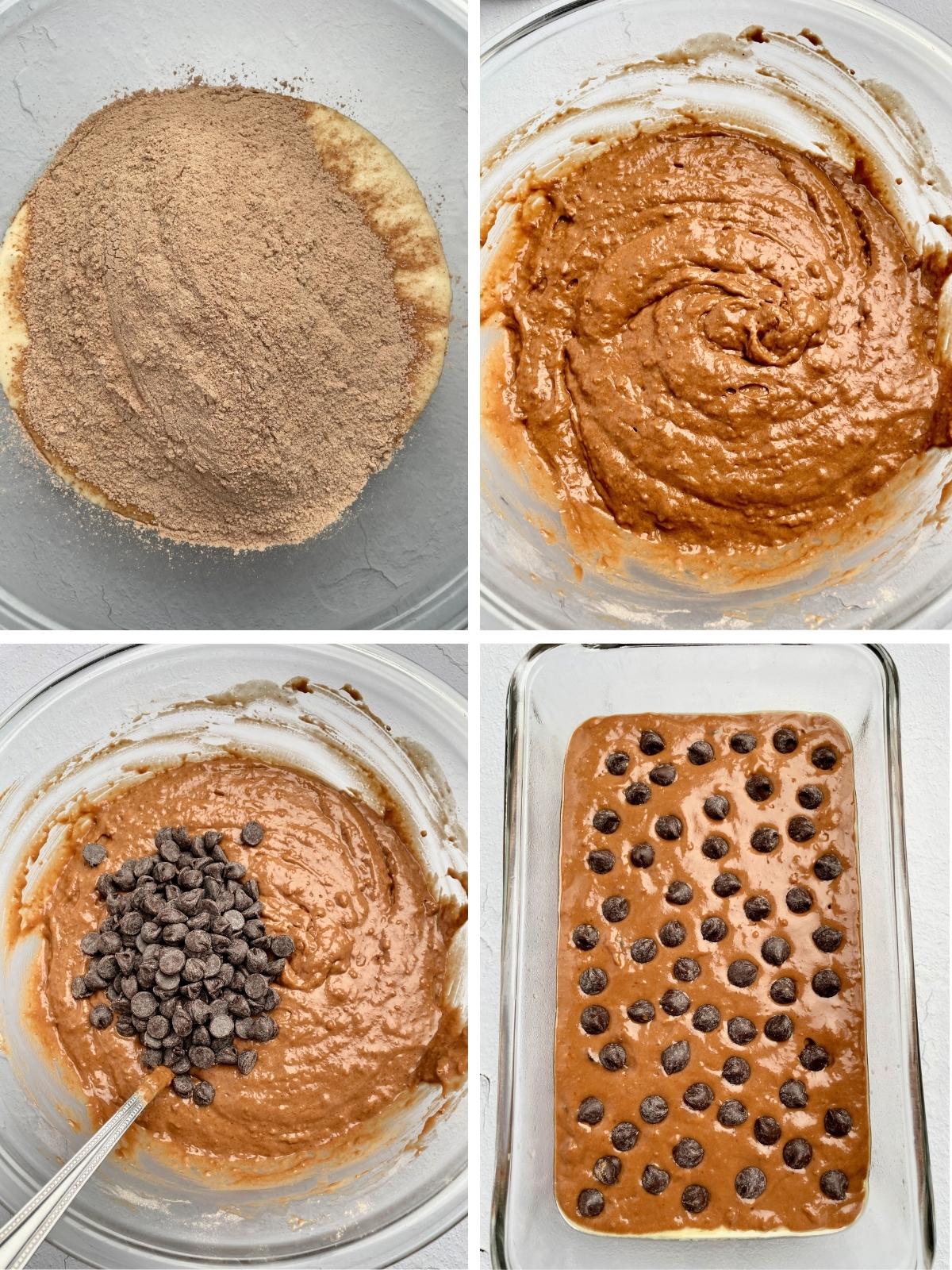 Second set of steps for chocolate loaf.