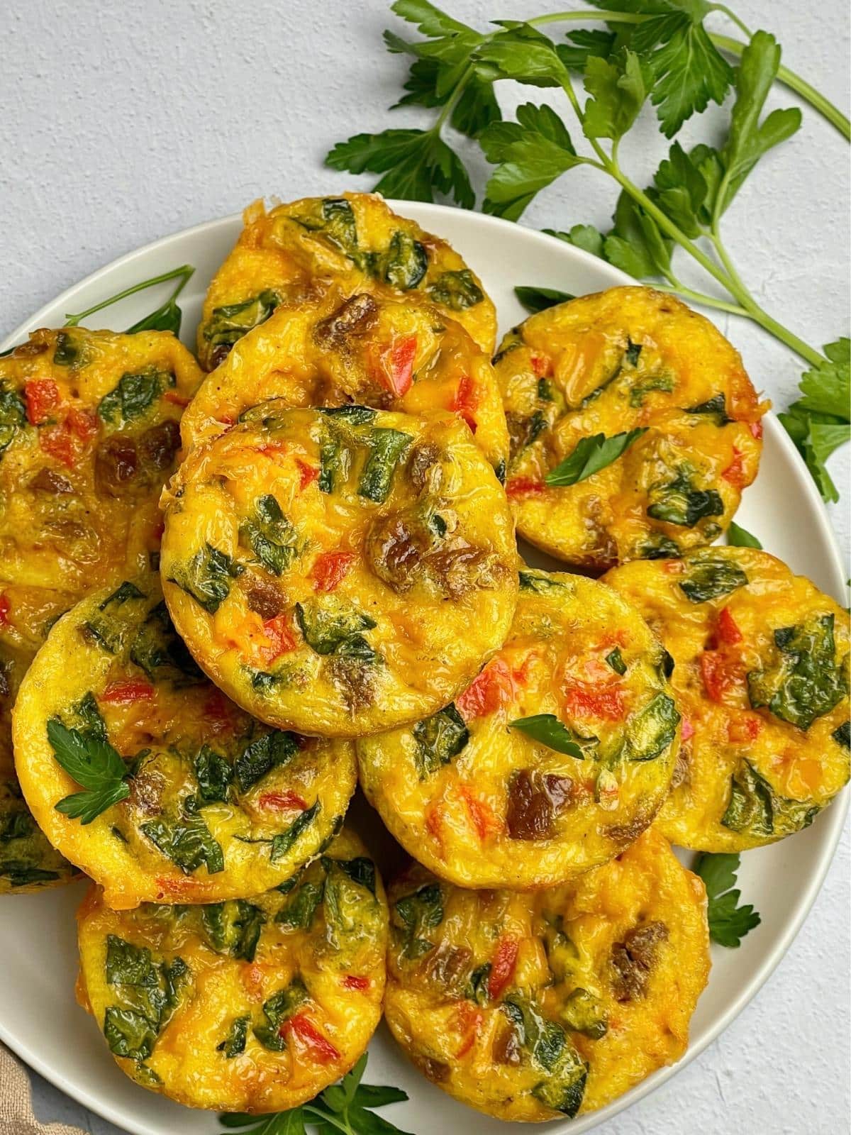 Egg muffins with veggies.