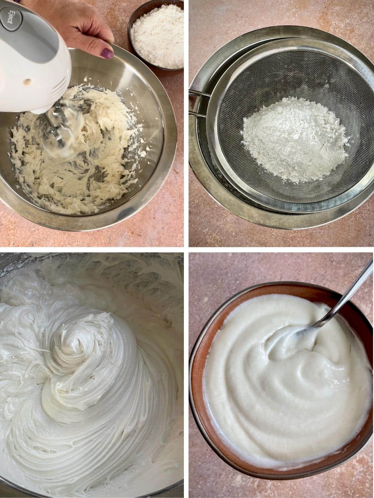 Cream cheese frosting steps.