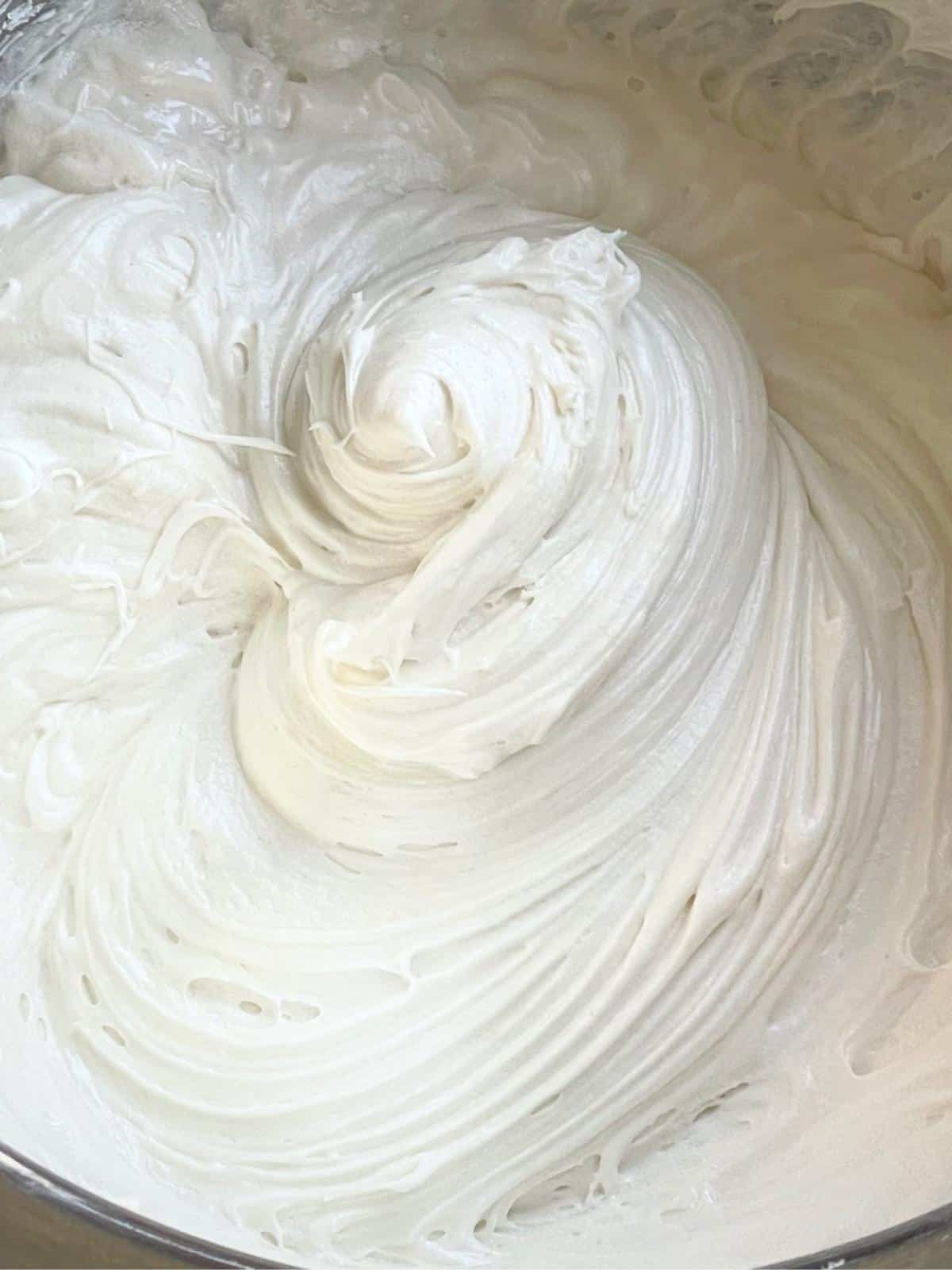 Cream cheese frosting swirl.