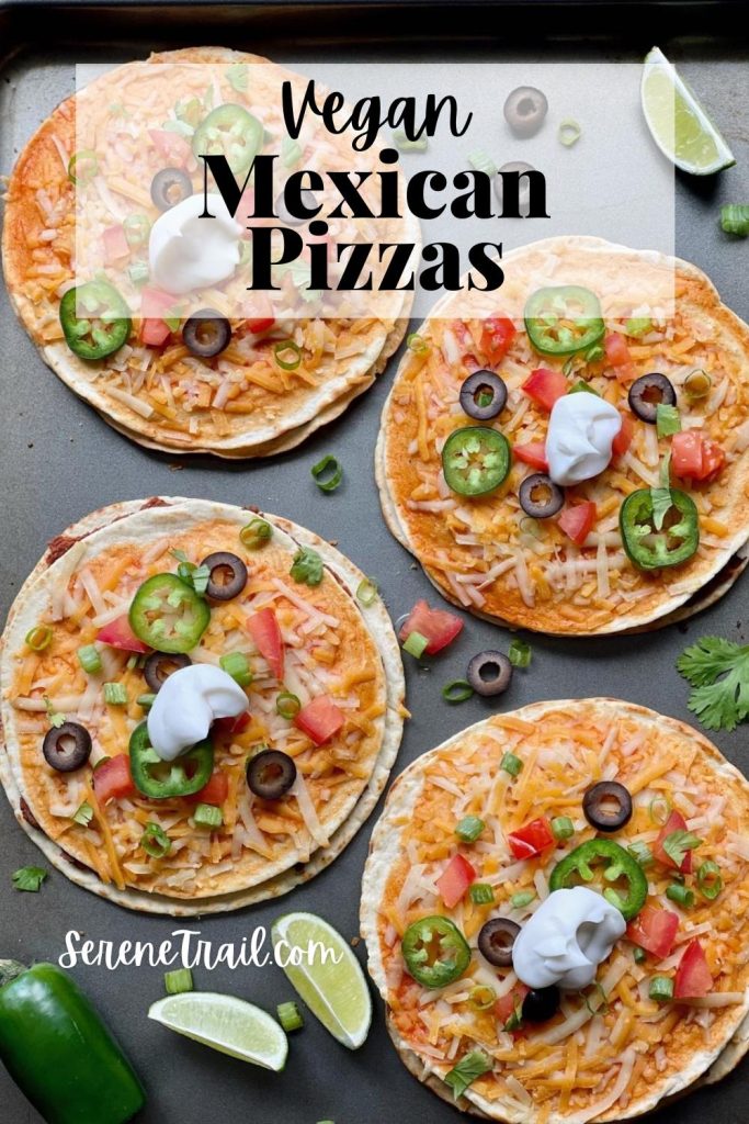 Pinterest pin of mexican pizzas.