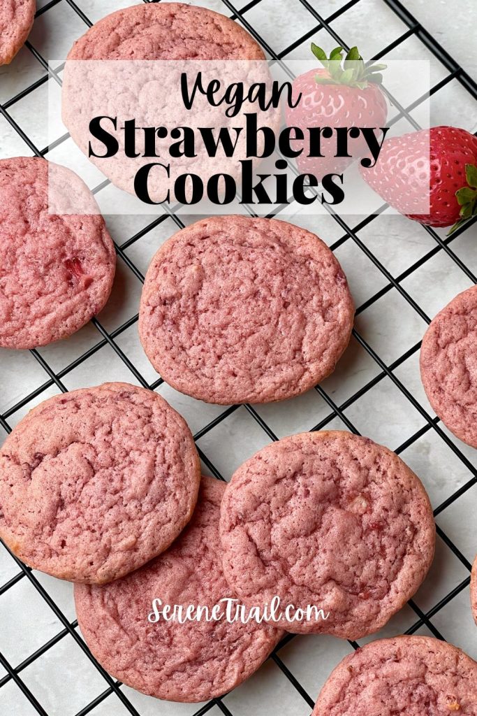 Pinterest pin of strawberry cookies.