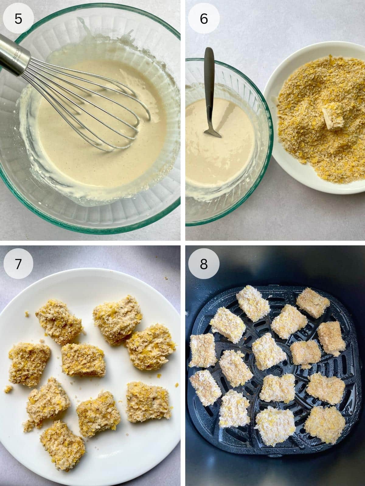 How to bread and air fry breaded tofu.
