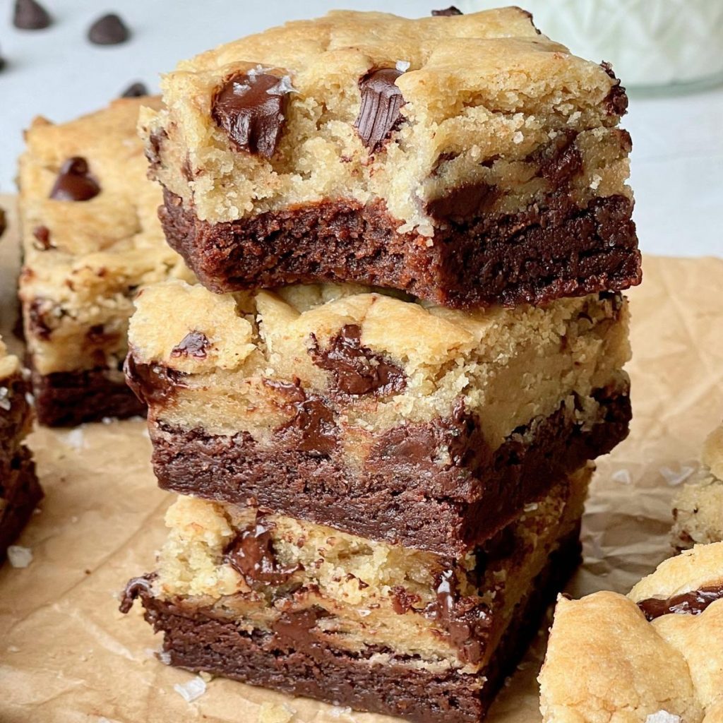Zoomed in view of vegan brookies.