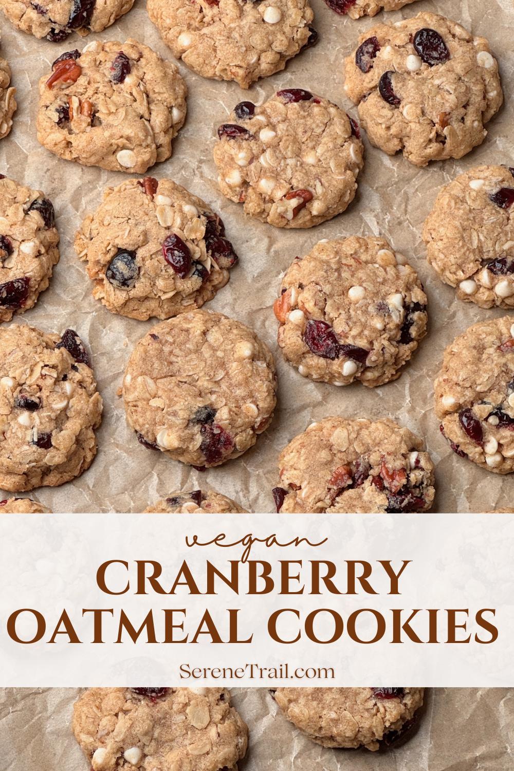 Pinterest pin image of cranberry cookies.
