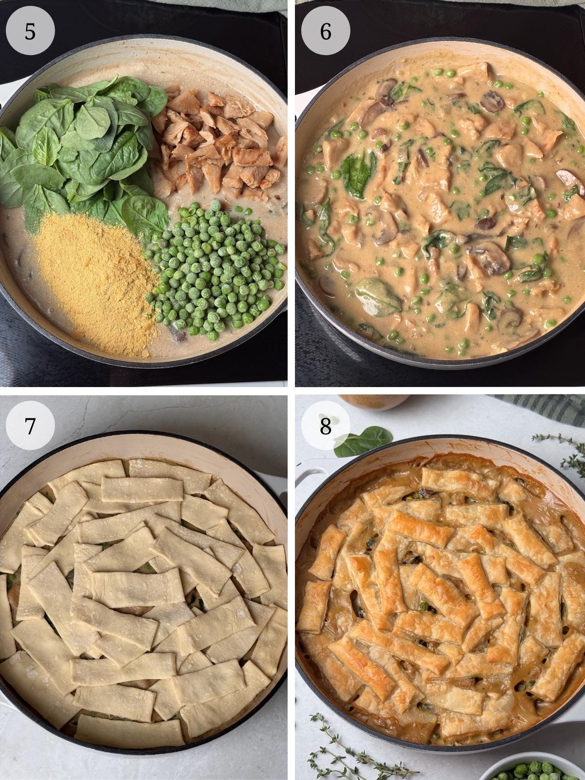 Second set of steps for mushroom pie.