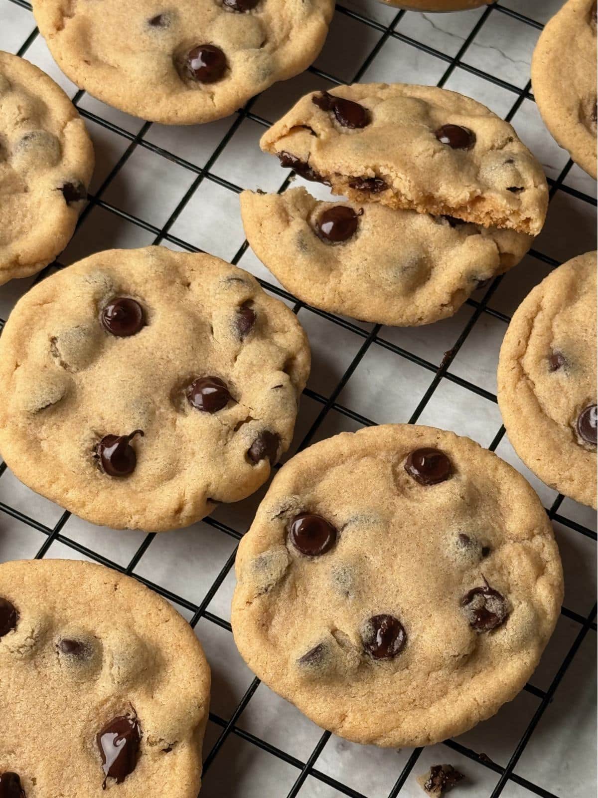 A broken peanut butter cookie.