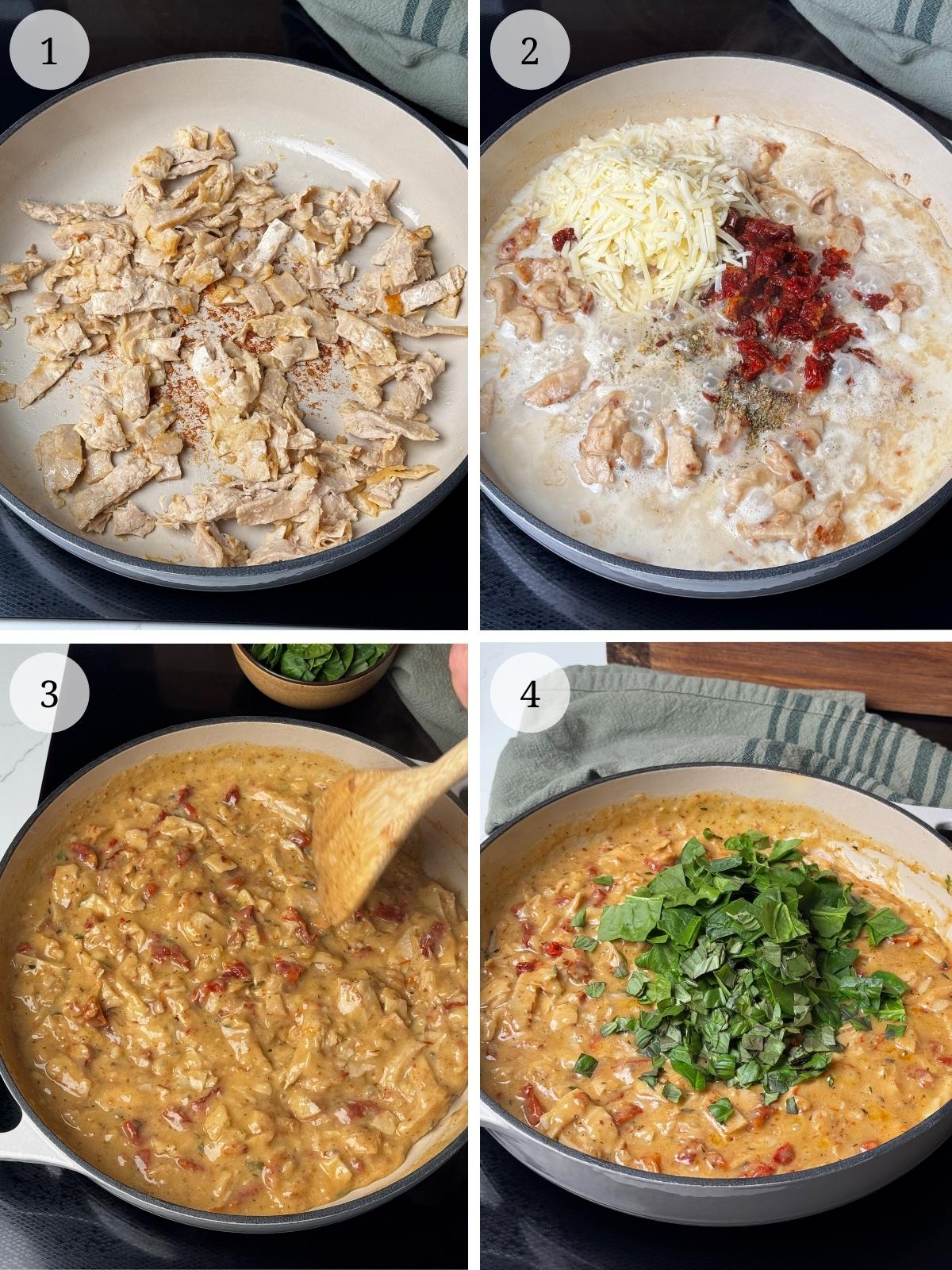 Numbered steps for making marry me chicken.