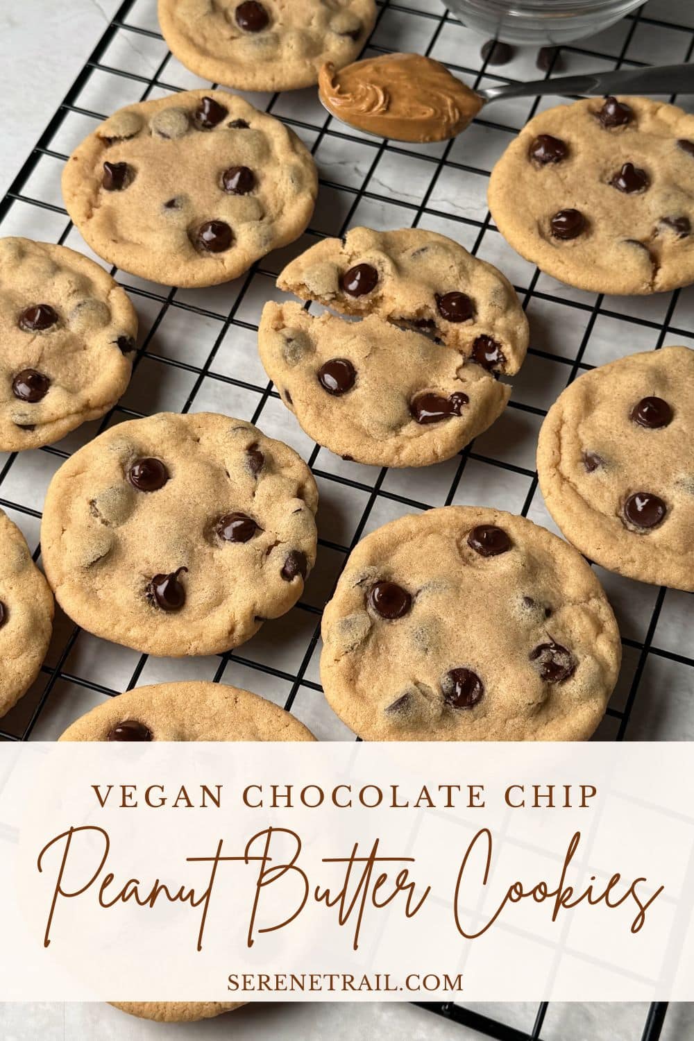 Pinterest pin of peanut butter cookies.