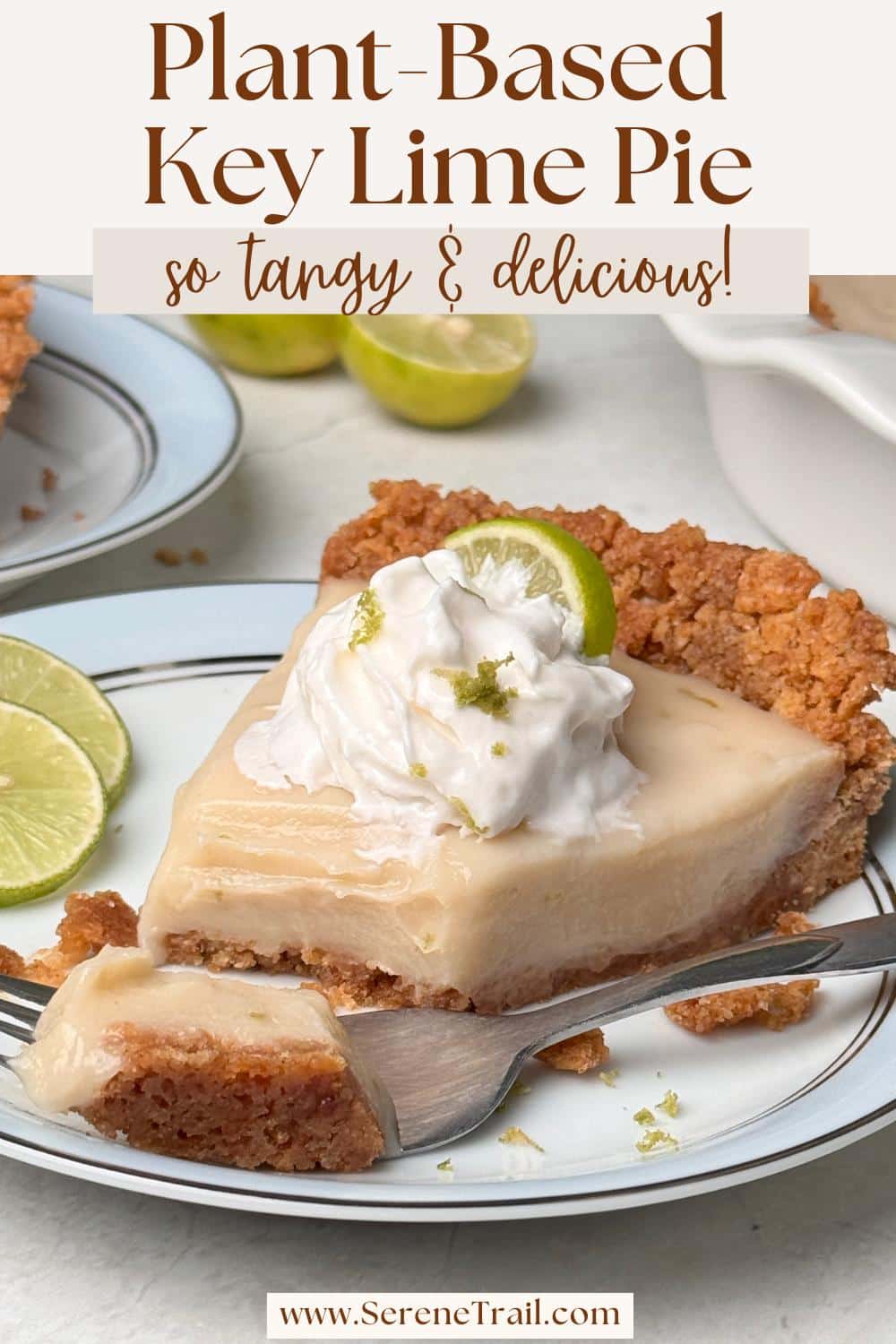 A pinterest pin of vegan key lime pie.