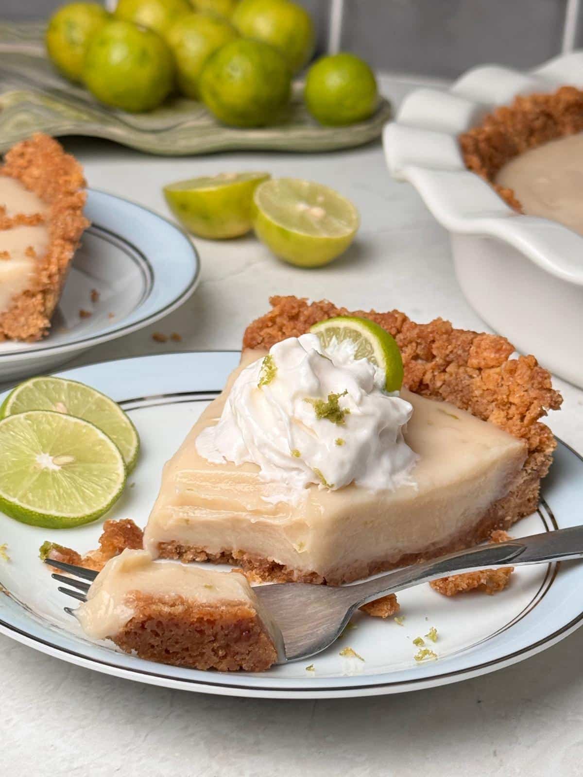 Creamy vegan key lime pie.